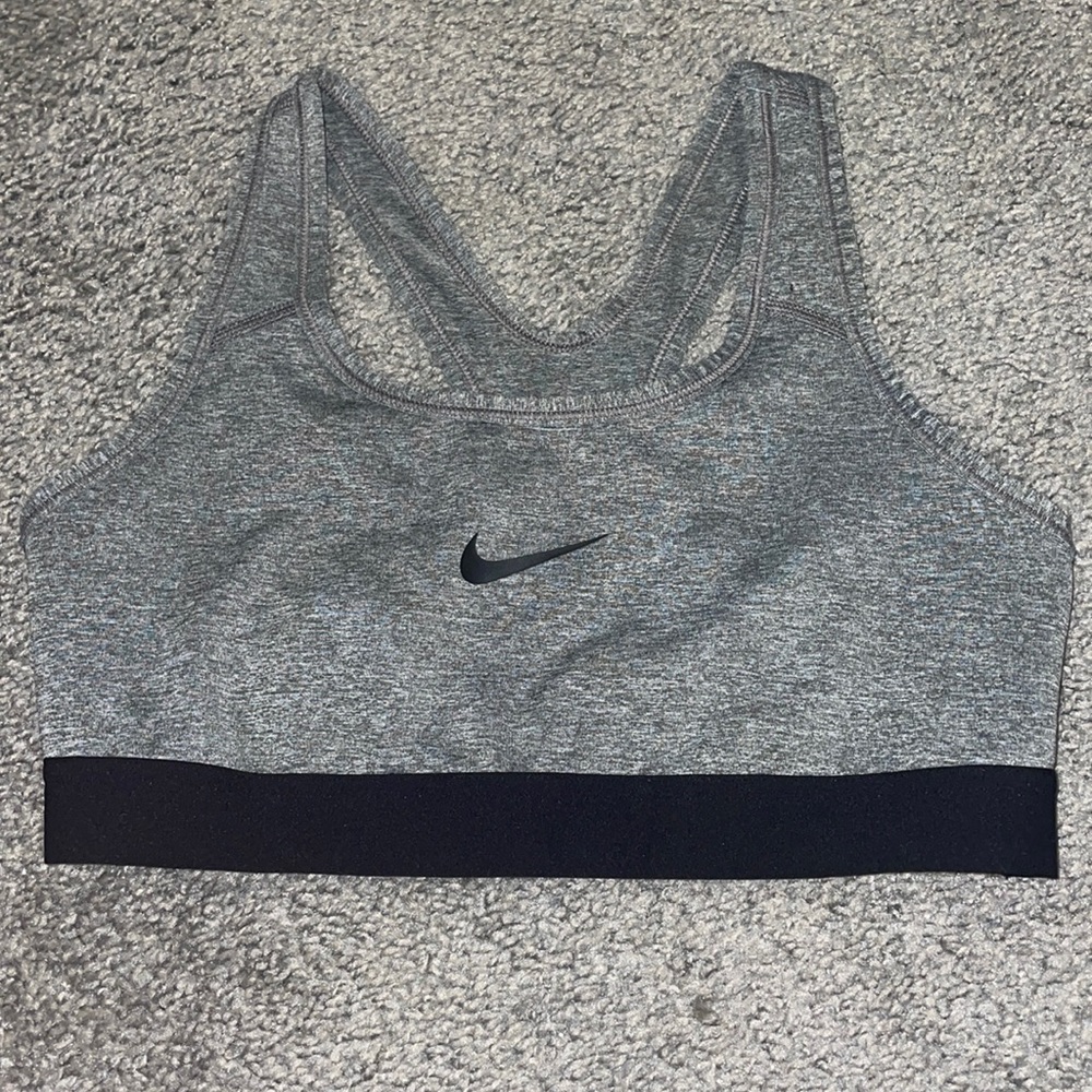 Gray Nike sports bra